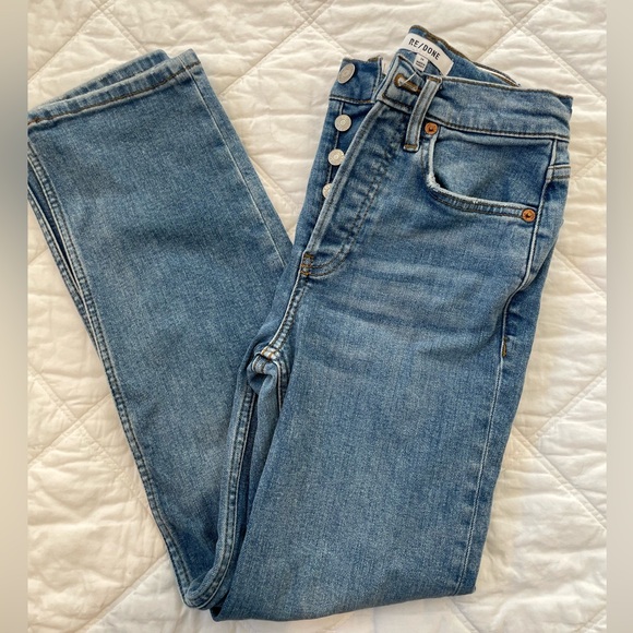 Re/Done High Rise Women's Jeans - Blue size 24 - Picture 3 of 15
